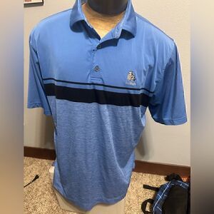 FootJoy Mens XL Twin Eagles Blue Shirt Sleeve Golf Polo